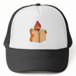 Funny Chicken Reading Book Cartoon Hen hats