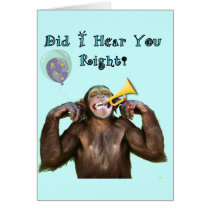 Funny Chimpanzee Humor Getting old Birthday card cards