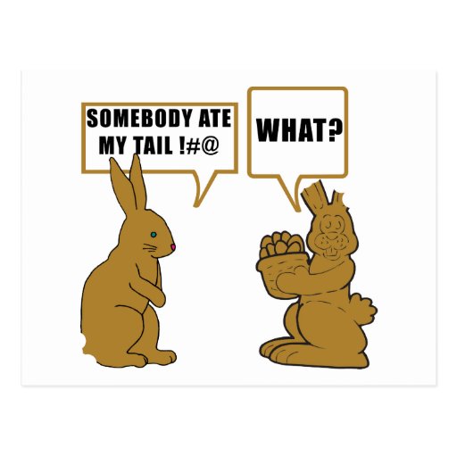 Funny Chocolate Easter Bunny Postcard Zazzle