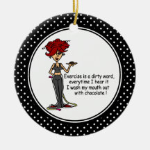 Funny Chocolate Humor Christmas Ornament