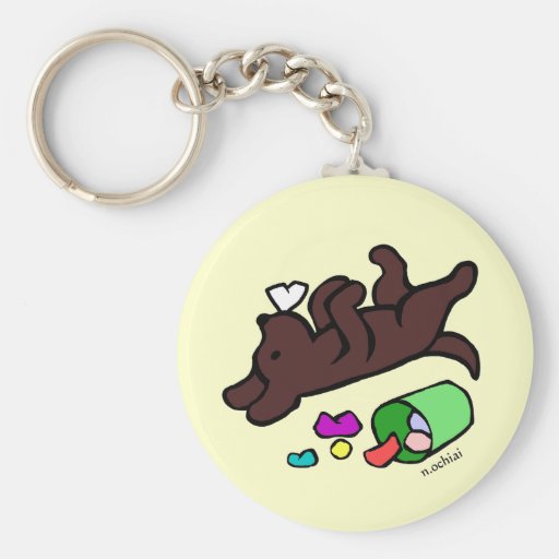 Funny Chocolate Labrador Cartoon Illustration Keychain Zazzle