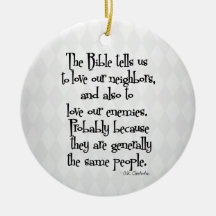 Funny Christian Religious Quote GK Chesterton Christmas Ornaments
