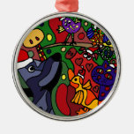 Funny Christmas Animals Abstract Art Original Ornament