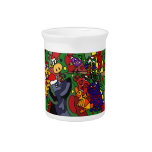 Funny Christmas Animals Abstract Art Original Pitchers