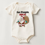infant_creeper_organic - Buy this funny Christmas gift featuring a fat Santa Claus, carrying his sack of Christmas toys, with the funny caption, Fat People Rule!: Sizes s,m,l,xl Available colors: natural