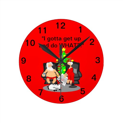 Funny Christmas Beer Drinking Santa Clause Clock