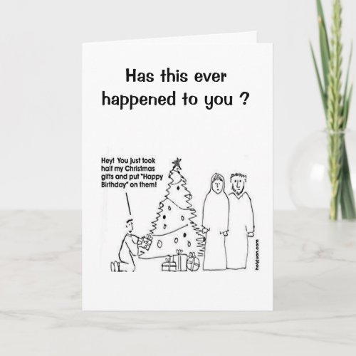 Funny Christmas Birthday Card card