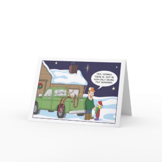 Funny Christmas card, deer hunting humor