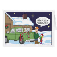 Funny Christmas card, deer hunting humor Greeting Card