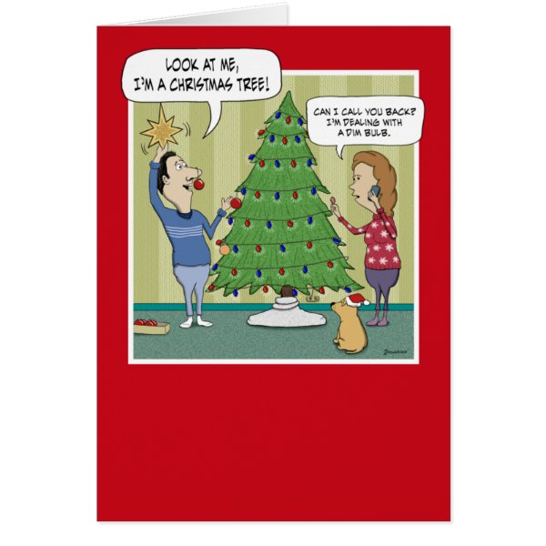 Funny Christmas card: Dim Bulb