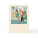 Funny Christmas card: Dog Under Mistletoe