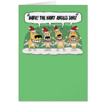 Funny Christmas card: Hairy Angels