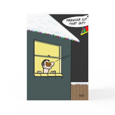 Funny Christmas Card: Prancer Delivers by bad_Onions