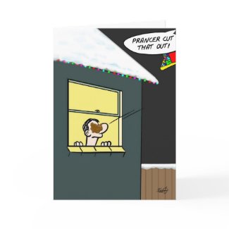Funny Christmas Card: Prancer Delivers card