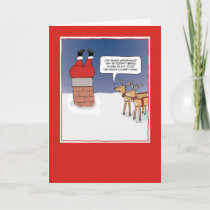 Funny Christmas card: Santa Stuck