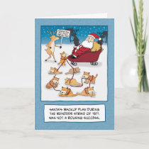 Funny Christmas card: Sleigh Cats