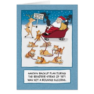 Funny Christmas card: Sleigh Cats