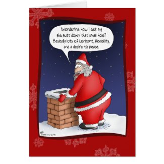Funny Christmas Card: Tight Spaces card