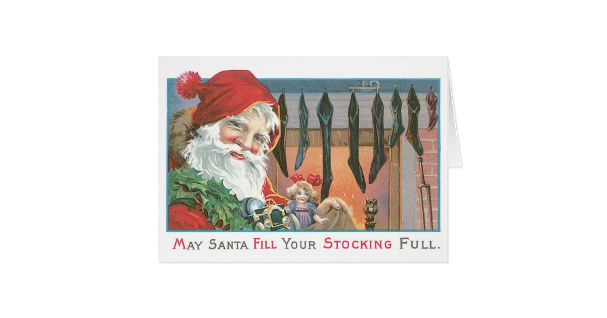Funny Christmas Card Vintage Santa | Zazzle