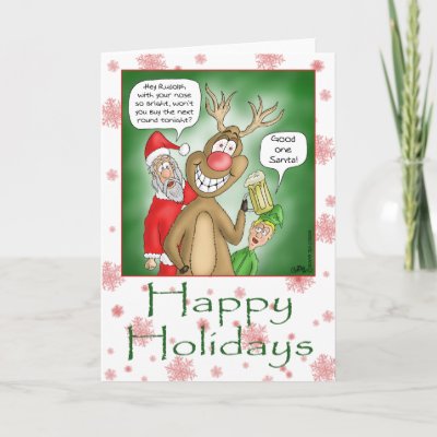 Funny Christmas Cards: Bar Hopping