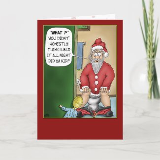Funny Christmas Cards: Bathroom Break card