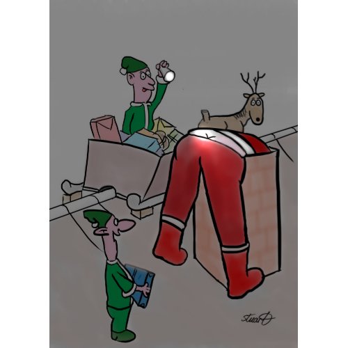 Funny Christmas Cards: Cheeky Elves card