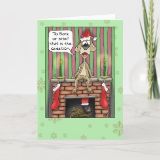 Funny Christmas Cards: Guard Dog on Duty card