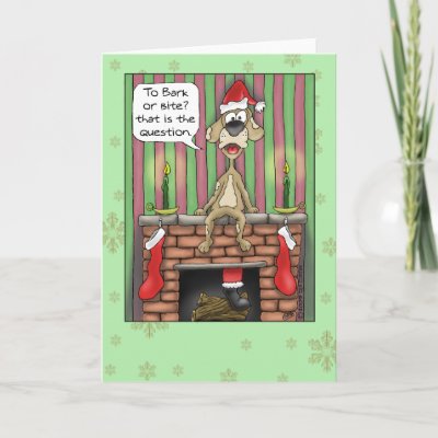 Funny Christmas Cards: Guard Dog on Duty