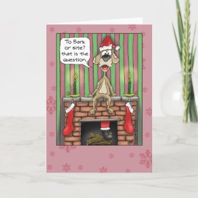 Funny Christmas Cards: Guard Dog on Duty