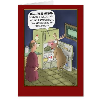 Funny Christmas Cards: Raiding the Fridge
