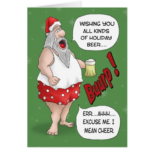 Funny Christmas Cards: Santa Relaxed Greeting Card | Zazzle