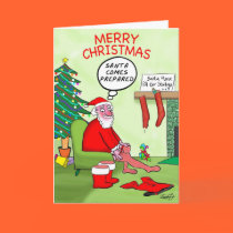 Funny Christmas Cards: Santa's Stocking cards