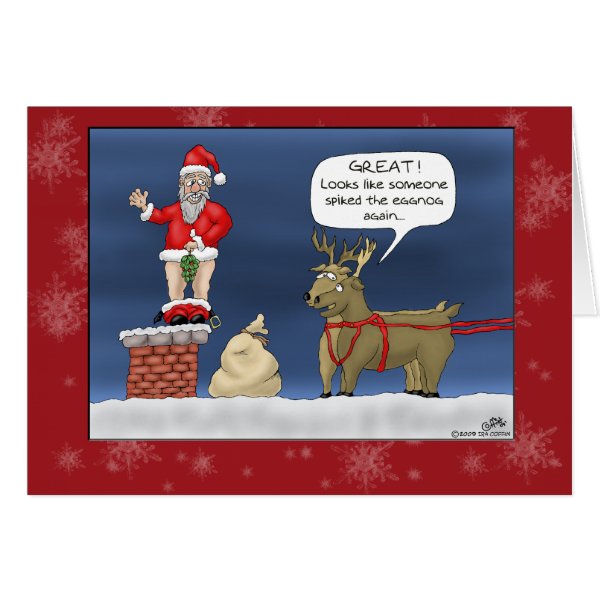 Funny Christmas Cards: Spiked the Eggnog
