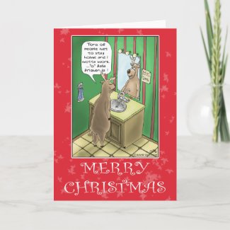 Funny Christmas Cards: Working Christmas Eve card