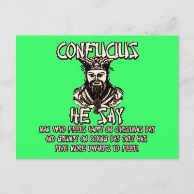 Funny Christmas Confucius postcards