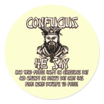 Funny Christmas Confucius stickers by Cardsharkkid Funny Christmas Confucius stickers