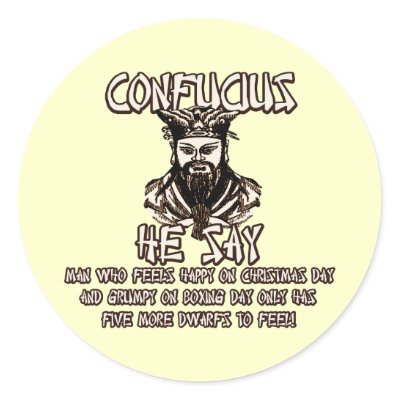 Funny Christmas Confucius stickers