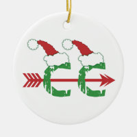 Funny Christmas Cross Country Running (1-sided) Double-Sided Ceramic Round Christmas Ornament