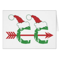 Funny Christmas Cross Country Running Stationery Note Card