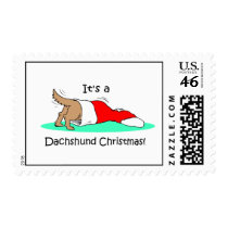 Funny Christmas Dachshund Postage