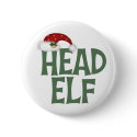Funny Christmas Elf Button by CowPieCreek Funny Christmas Elf Button