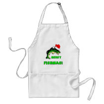 Funny Christmas fishing Aprons