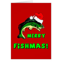 Funny Christmas fishing cards