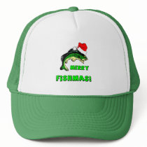 Funny Christmas fishing Mesh Hat