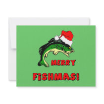 Funny Christmas fishing invitations