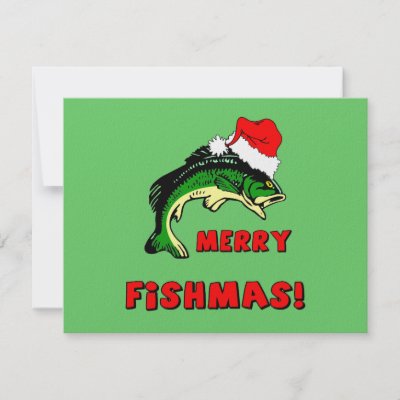 Funny Christmas fishing invitations