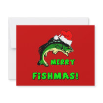 Funny Christmas fishing Custom Invitations