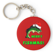 Funny Christmas fishing Keychain