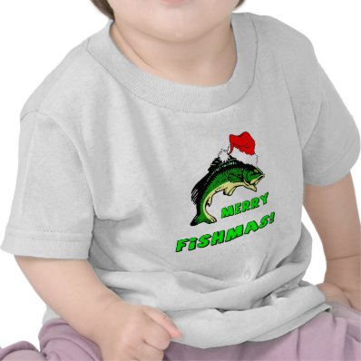 Funny Christmas fishing T Shirts