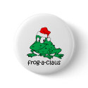 Funny Christmas frog buttons by holidaysboutique Funny Christmas frog buttons